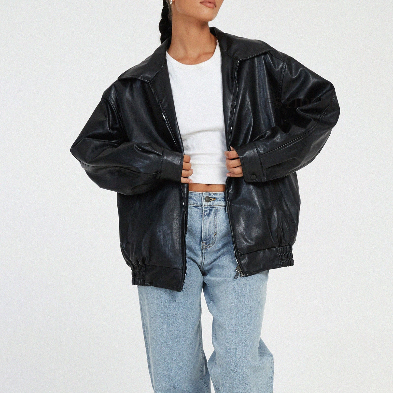 Charm | Blouson En cuir Zippé Femme