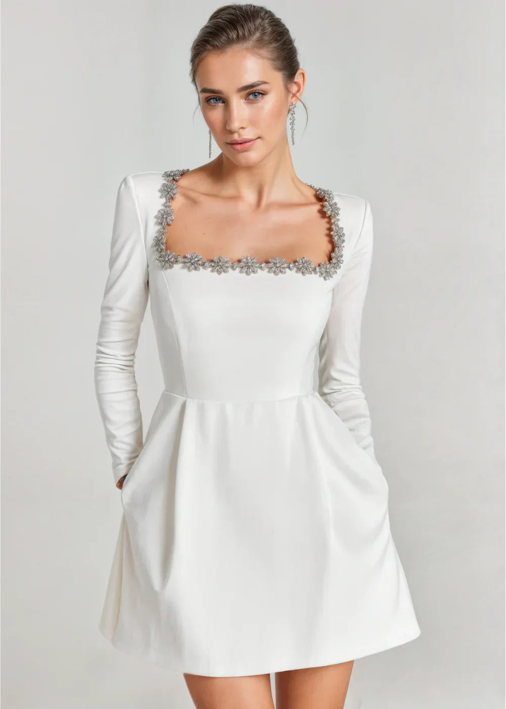 Vera | Robe Courte à Col Carré